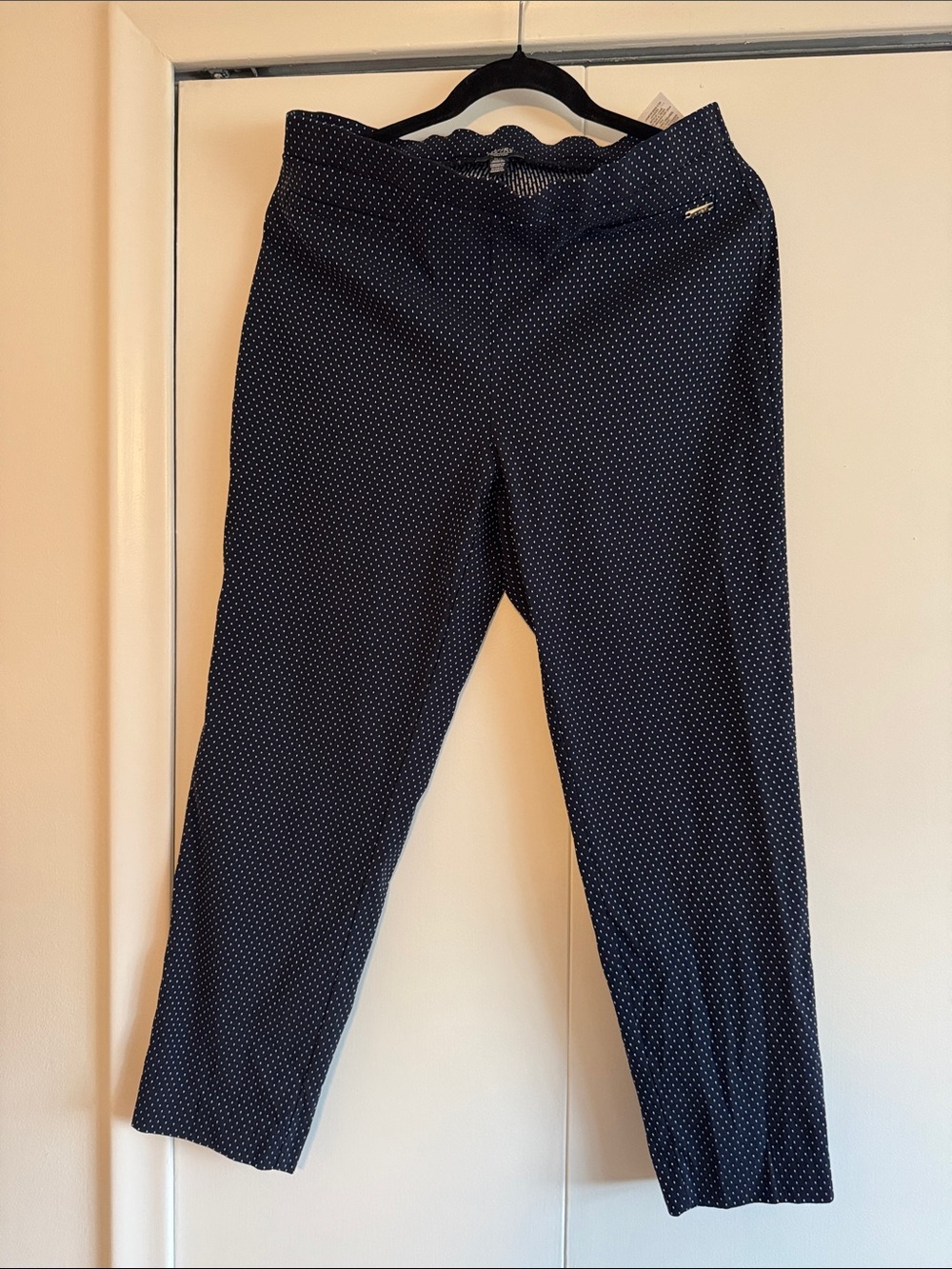 Navy Microdot Stretch Pants